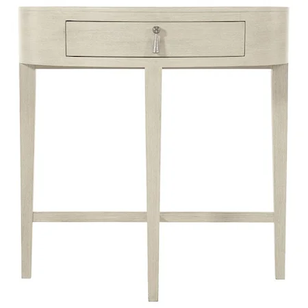 Transitional Oval Nightstand with 1 Drawer